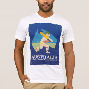 Camiseta Poster das viagens vintage do críquete de