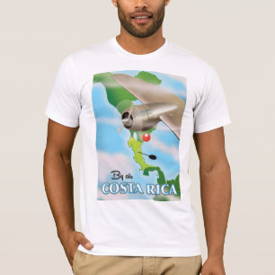 Camiseta Poster das viagens vintage do mapa de Costa Rica