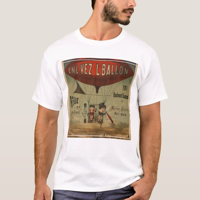Camiseta Poster de Circo Francês De Dois Artistas Em Avião (Frente)