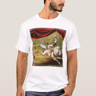 Camiseta Poster de Circo Mostrando Acrobat Executando Em Ca