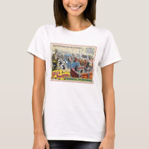 Camiseta Poster de Circo Mostrando Animais Selvagens Em Gai