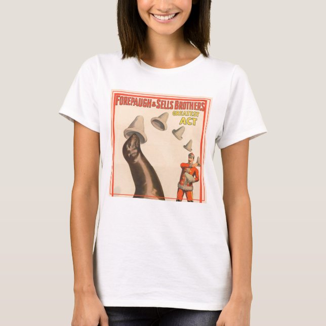 Camiseta Poster de Circo Mostrando Um Chapéu De Captura De  (Frente)