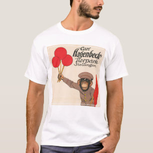 Camiseta Poster De Circo Vintage De Um Macaco Que Segurava