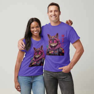 Camiseta Poster de Cyber Feline Inspirado em Anime