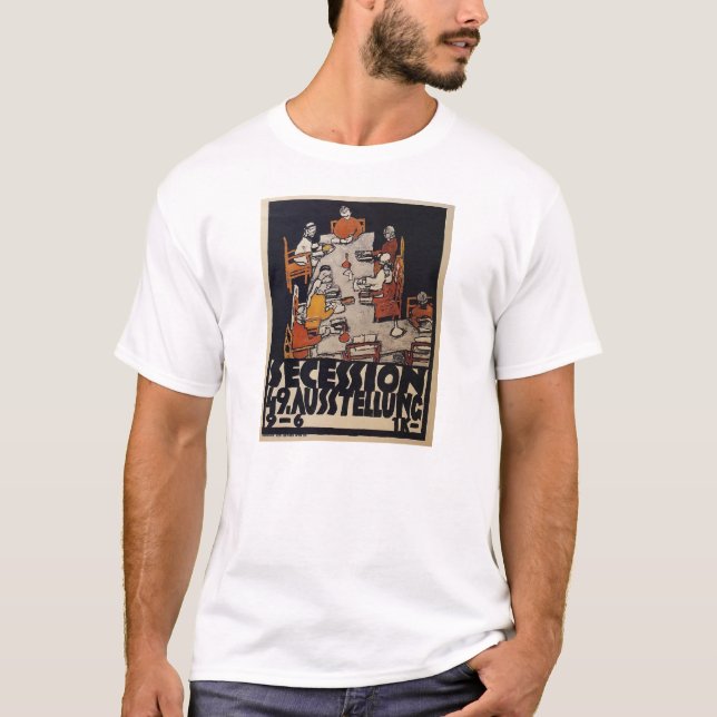 Camiseta Poster de Egon Schiele- para a separação de Viena (Frente)