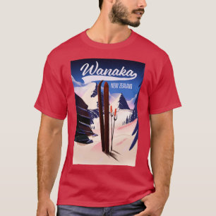 Camiseta Poster de esqui da Nova Zelândia