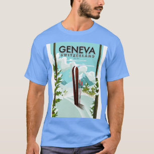 Camiseta Poster de esqui Suiça de Genebra