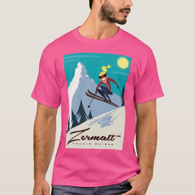 Camiseta Poster de Esqui Zermatt (Frente)