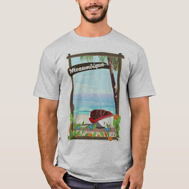 Camiseta Poster de férias de cartoon de barco de pesca moça (Frente)