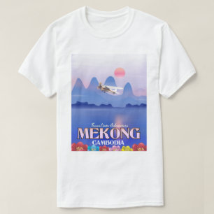 Camiseta Poster de Férias do Rio Mekong Camboja