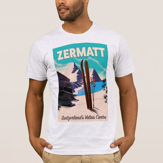 Camiseta Poster de férias Zermatt Ski (Frente)