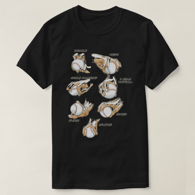 Camiseta Poster de grampos de baseball (Frente do Design)