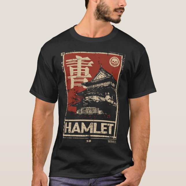 Camiseta Poster de Hamlet Shakespeare - Ukiyo-e japonês (Frente)