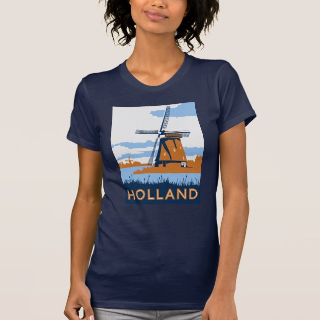 Camiseta Poster de Holland do vintage (Frente)