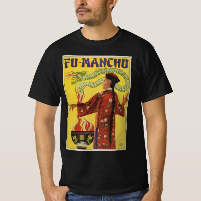 Camiseta Poster de Magia Vintage, Mágico Fu-Manchu (Frente)