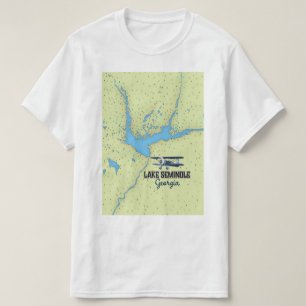 Camiseta poster de Mapa do Lago Seminole Georgia