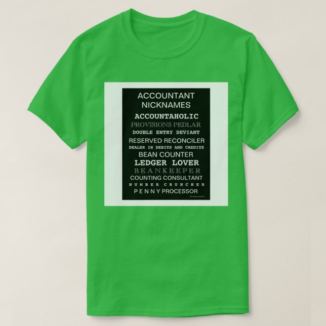 Camiseta poster de motivação dos apelidos contabilísticos (Frente do Design)