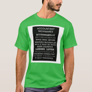 Camiseta poster de motivação dos apelidos contabilísticos