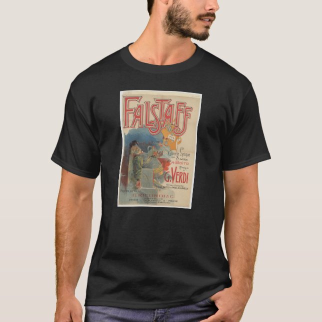 Camiseta Poster de ópera Falstaff (estreia de Paris 1894) (Frente)