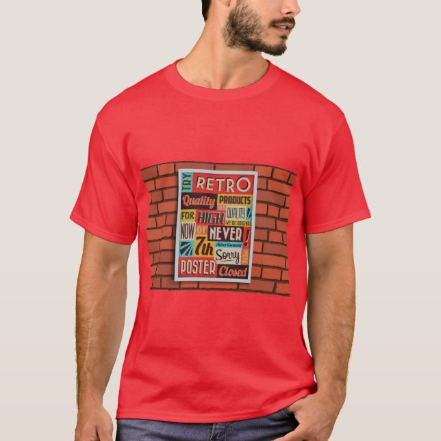 Camiseta Poster de parede de tijolos retrorreflectores (Frente)