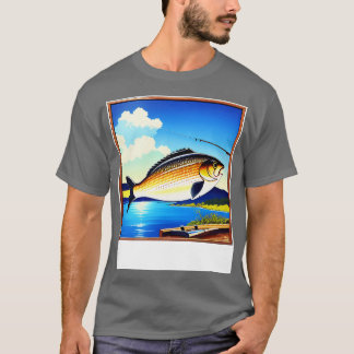 Camiseta poster de pesca de 80 anos