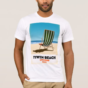 Camiseta poster de praia de Tywyn Wales