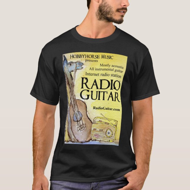 Camiseta Poster de rádio original da guitarra (Frente)