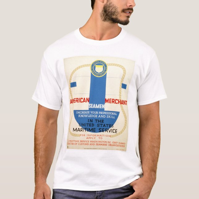 Camiseta Poster de recrutamento do serviço marítimo - WPA (Frente)