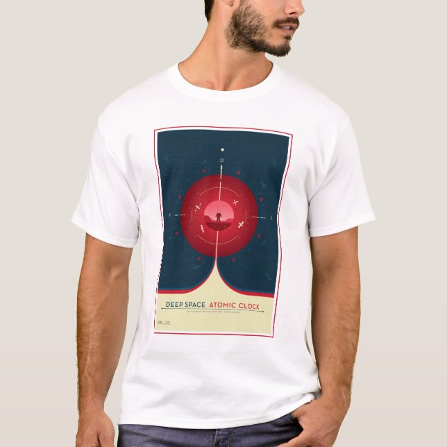 Camiseta Poster de relógio atômico de espaço profundo, vers (Frente)