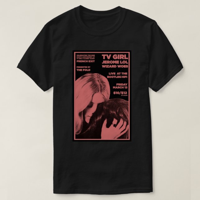 Camiseta POSTER de Saída de Francês para Rapariga de TV (Frente do Design)