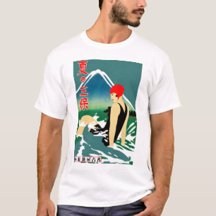 Camiseta Poster de turismo de Viagem japonês dos anos 30 Ar