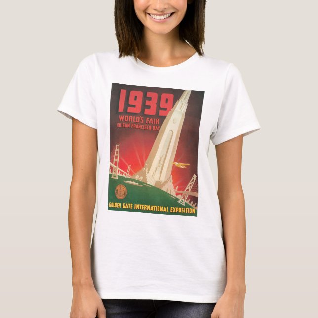 Camiseta Poster de viagens 1939 de San Francisco da feira (Frente)
