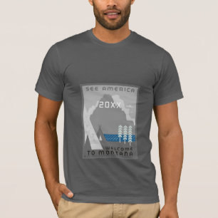 Camiseta Poster de viagens America Vintage Montana