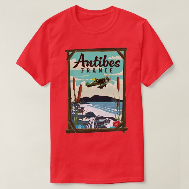 Camiseta Poster de viagens Antibes França (Frente do Design)