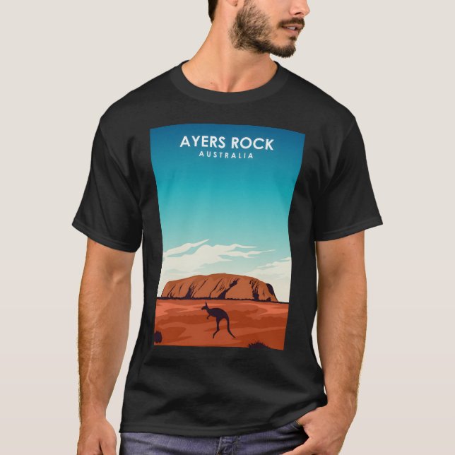 Camiseta Poster de viagens Ayers Rock Uluru Austrália (Frente)