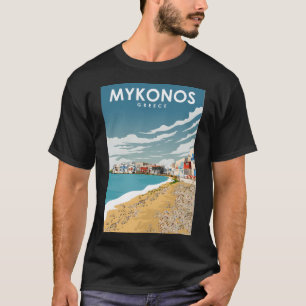 Camiseta Poster de viagens Cênico do Dia da Grécia do Mykon