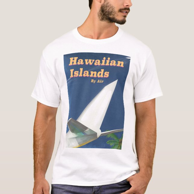 Camiseta Poster de viagens comercial das Ilhas Havaianas (Frente)