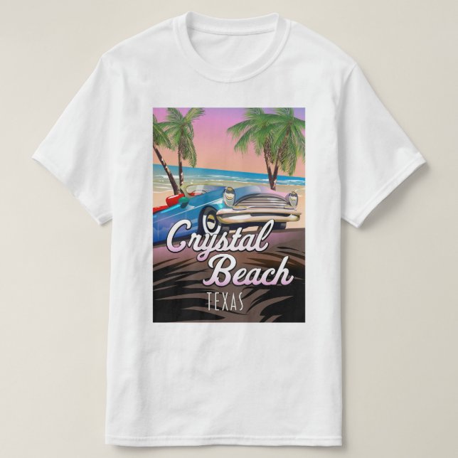 Camiseta Poster de viagens Crystal Beach Texas (Frente do Design)