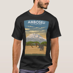 Camiseta Poster de viagens da África do Parque Nacional Amb