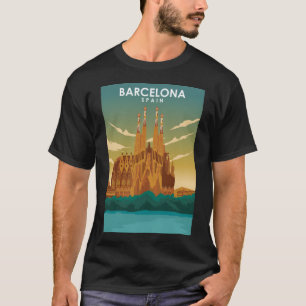 Camiseta Poster de viagens da Catedral de Barcelona Espanha