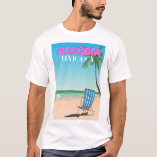 Camiseta Poster de viagens da praia de Alcúdia Majorca