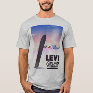 Camiseta Poster de viagens da snowboarding de Levi