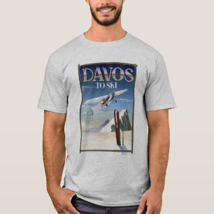 Camiseta Poster de viagens da suiça de Davos