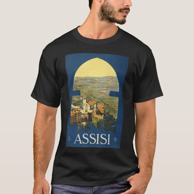 Camiseta Poster de viagens de Assisi (Frente)