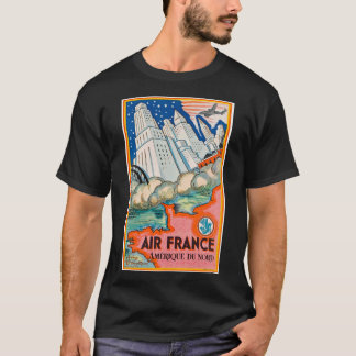 Camiseta Poster de viagens de companhias aéreas Art deco