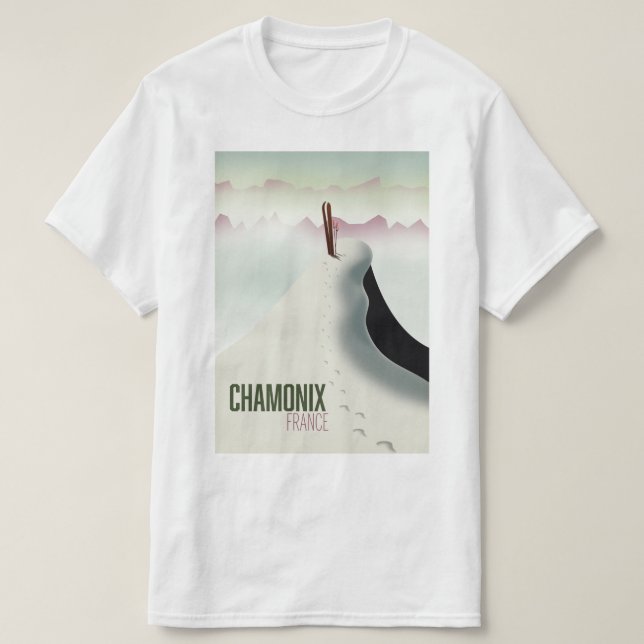 Camiseta Poster de viagens de esqui Chamonix França (Frente do Design)
