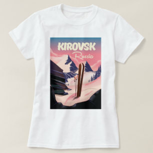 Camiseta Poster de viagens de esqui Kirovsk Rússia