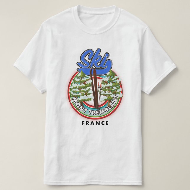 Camiseta Poster de viagens de esqui Mont Tremblant França (Frente do Design)