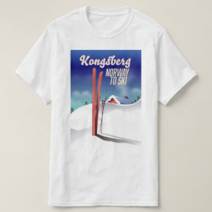 Camiseta Poster de viagens de esqui norway de Kongsberg.
