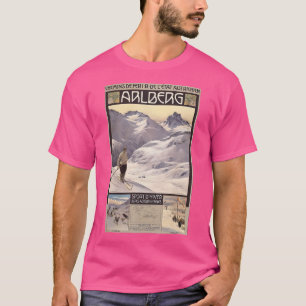 Camiseta Poster de viagens de Esqui Vintage Áustria Alberg